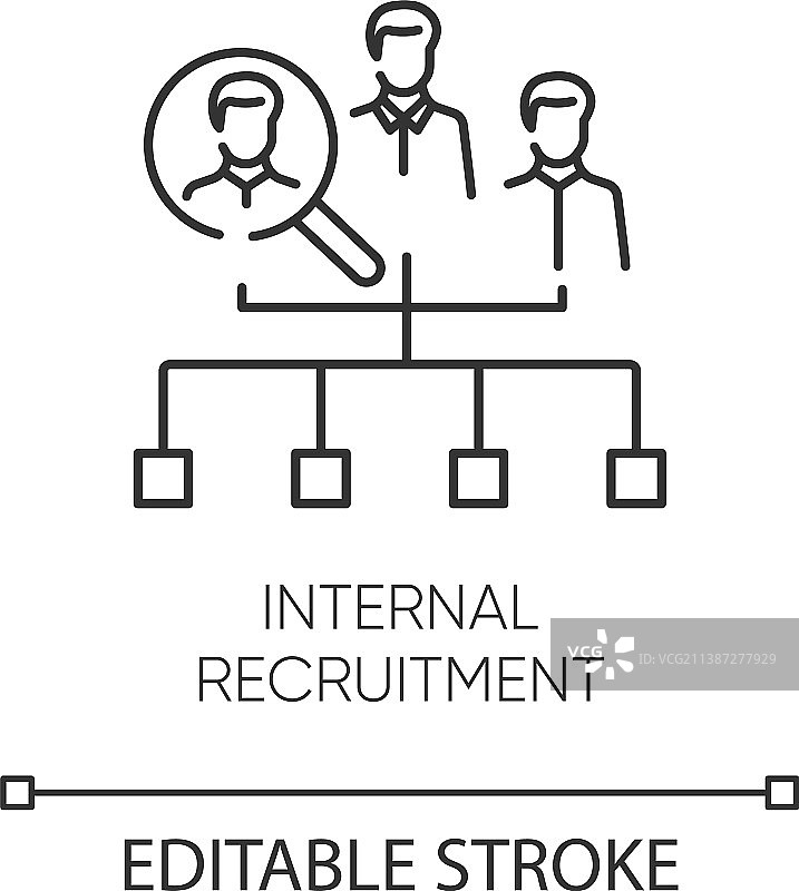内部招聘像素完美线性图标图片素材