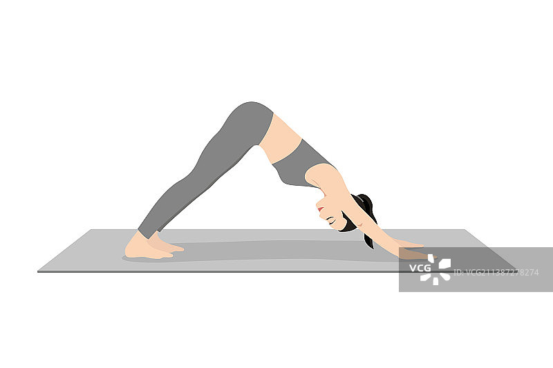 下犬式瑜伽姿势图片素材