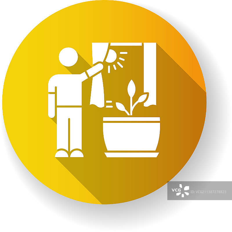 为植物提供阳光橙色扁平风格设计图片素材