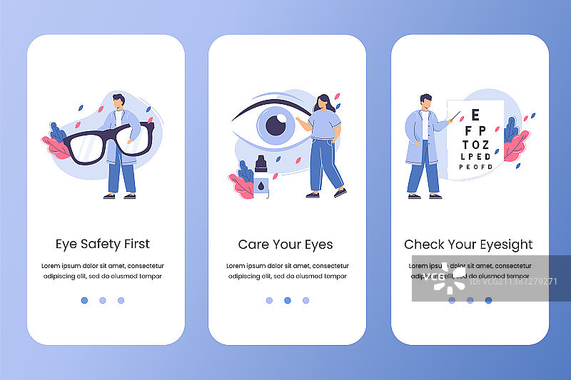 眼科医生检查视力扁平风格网站图片素材