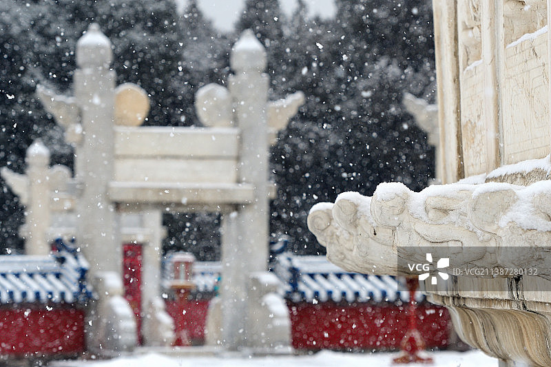 雪中的天坛图片素材