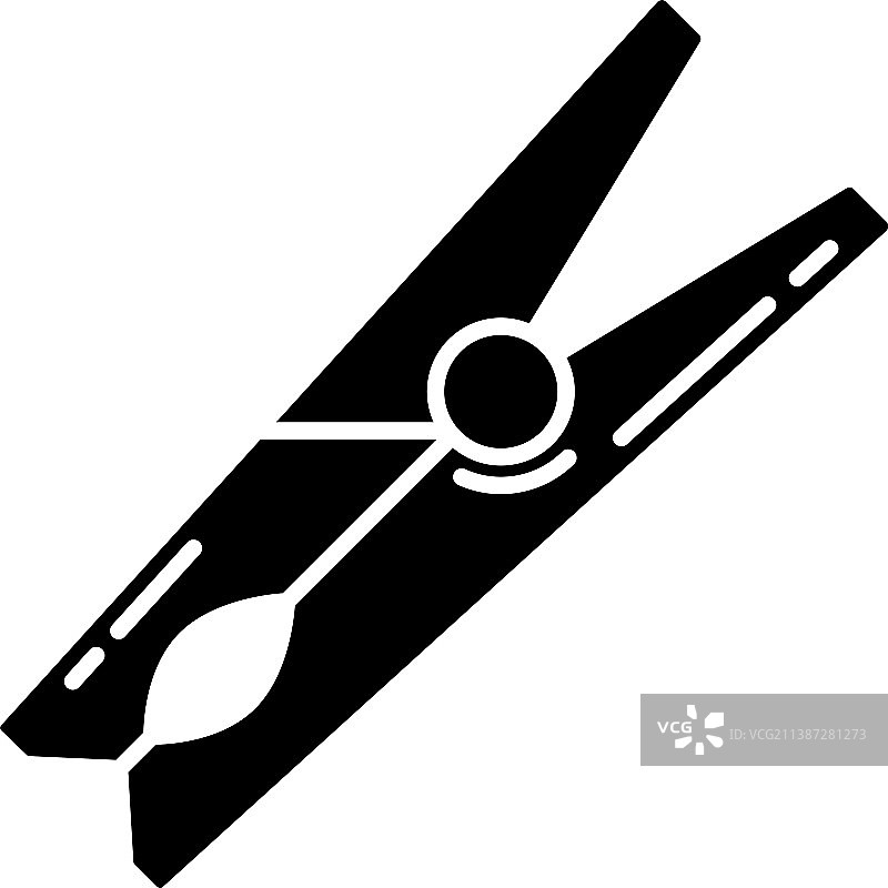 黑色衣服夹子字形图标图片素材