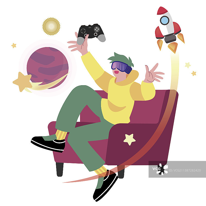 虚拟太空世界角色扮演图片素材