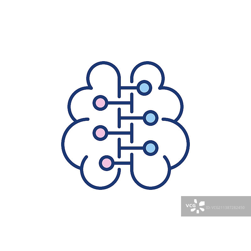 人脑神经元连接彩色图图片素材