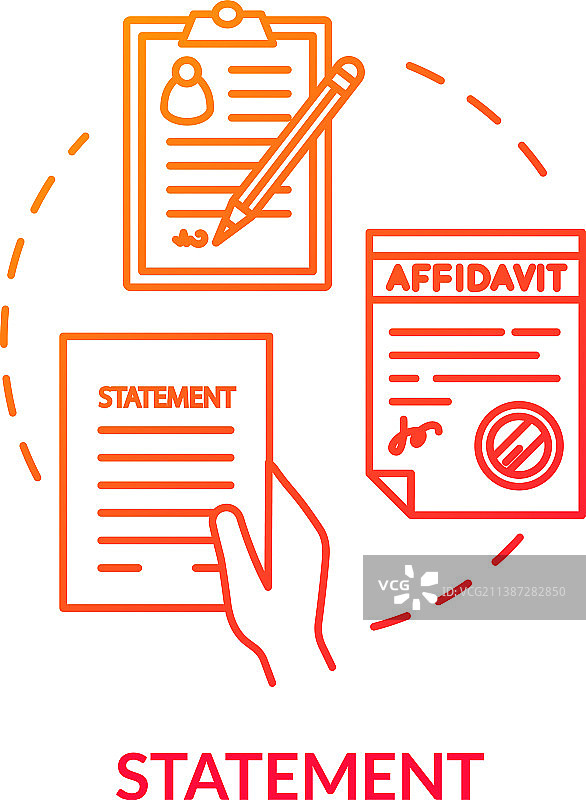红色概念图标书面授权通用声明图片素材