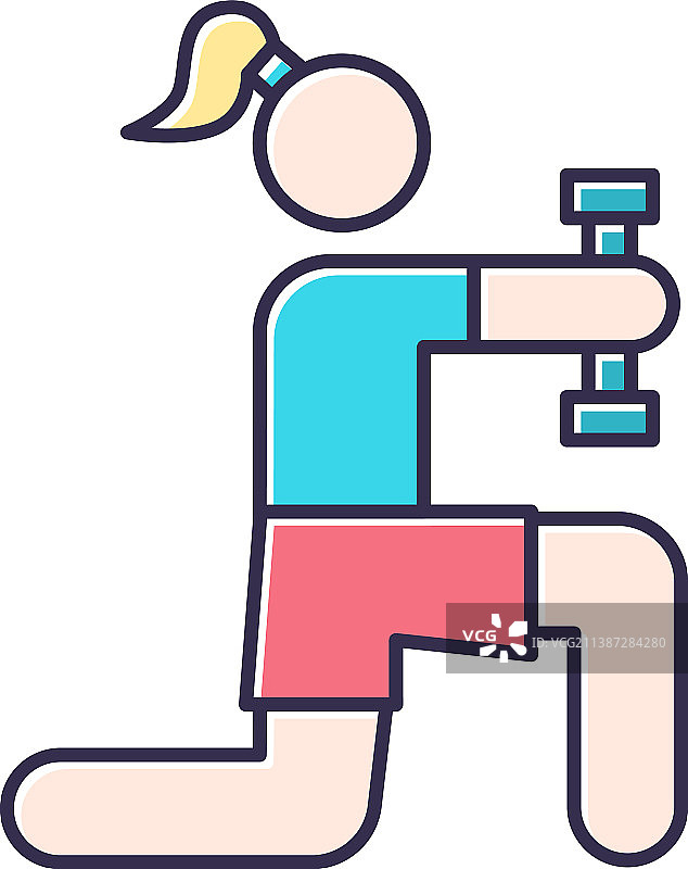 体育锻炼彩色图标，运动活动健身房图片素材