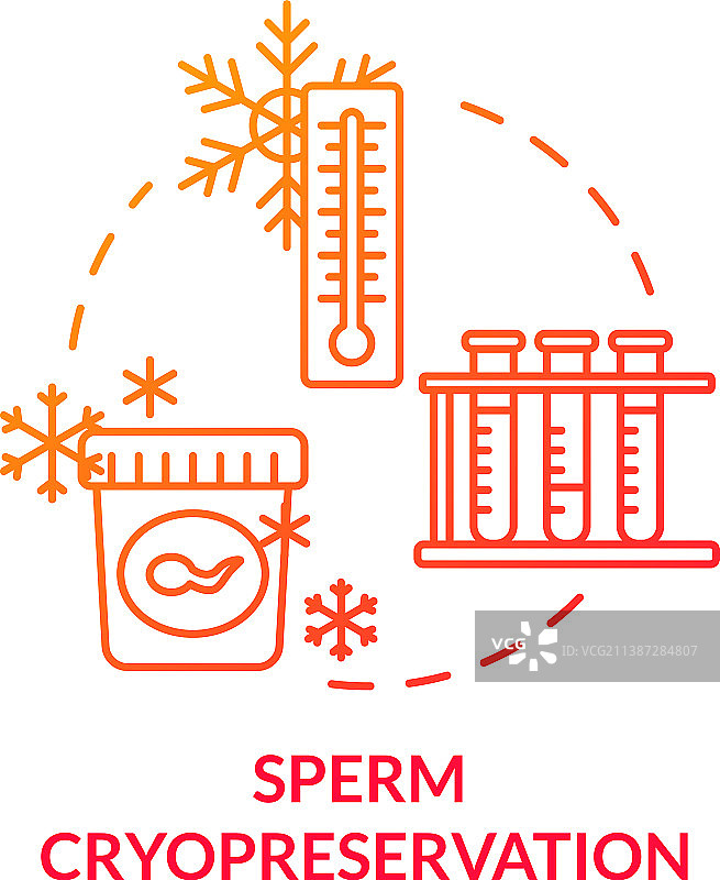 精子冷冻保存红色概念图标图片素材