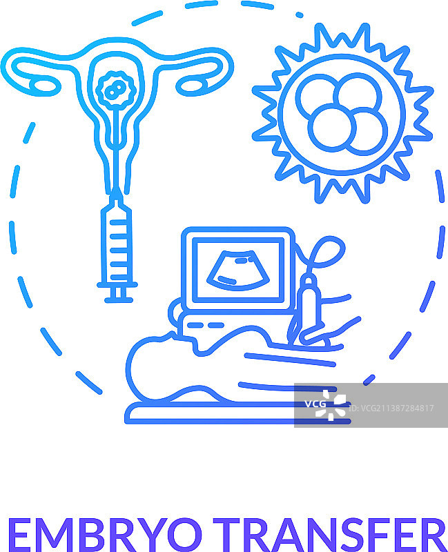 蓝色胚胎移植概念图标图片素材