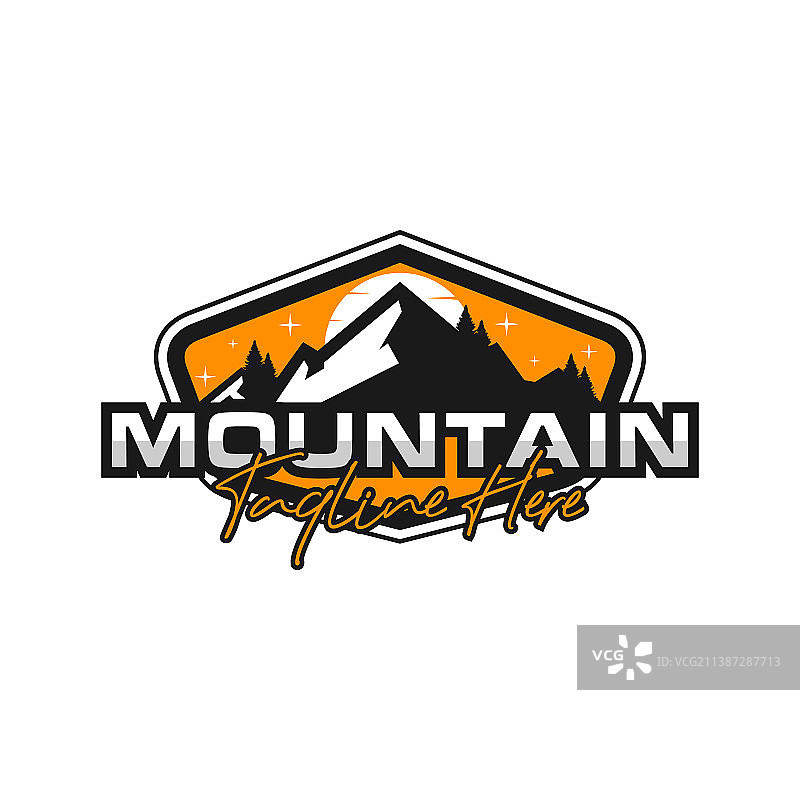 登山徽章标志设计图片素材