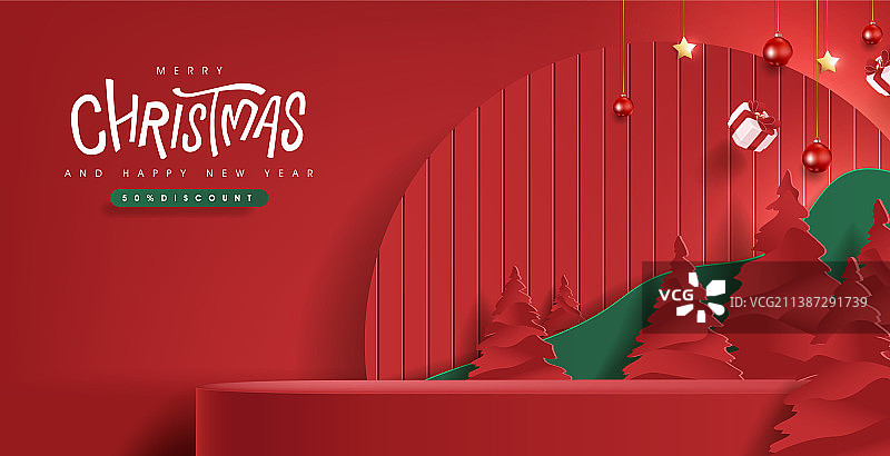 圣诞节产品展示banner图片素材