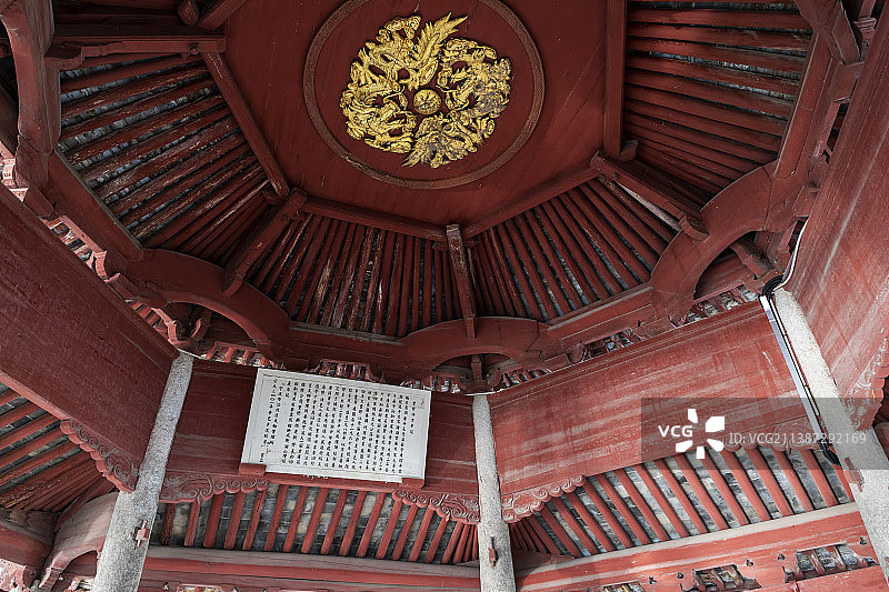 浙江宁波慈城师古亭内景图片素材