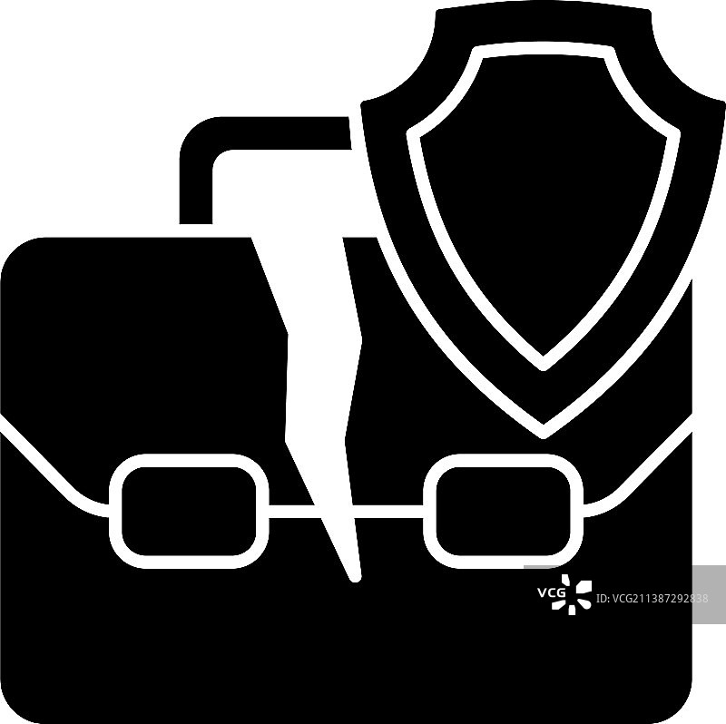 失业保险黑色字形图标图片素材