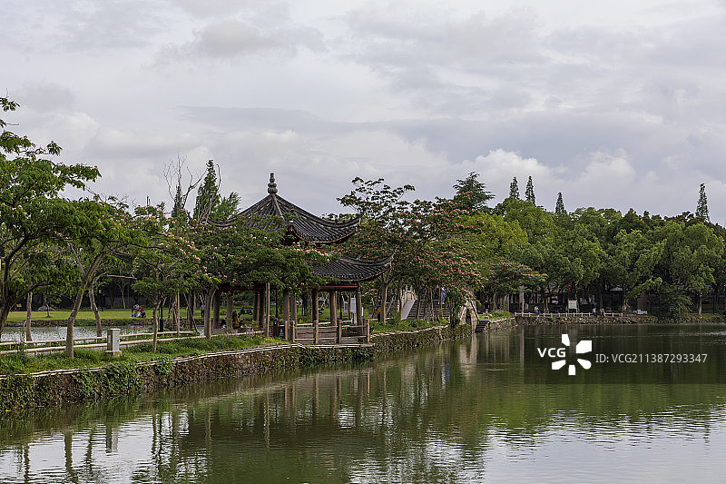 浙江宁波慈城慈湖景色图片素材