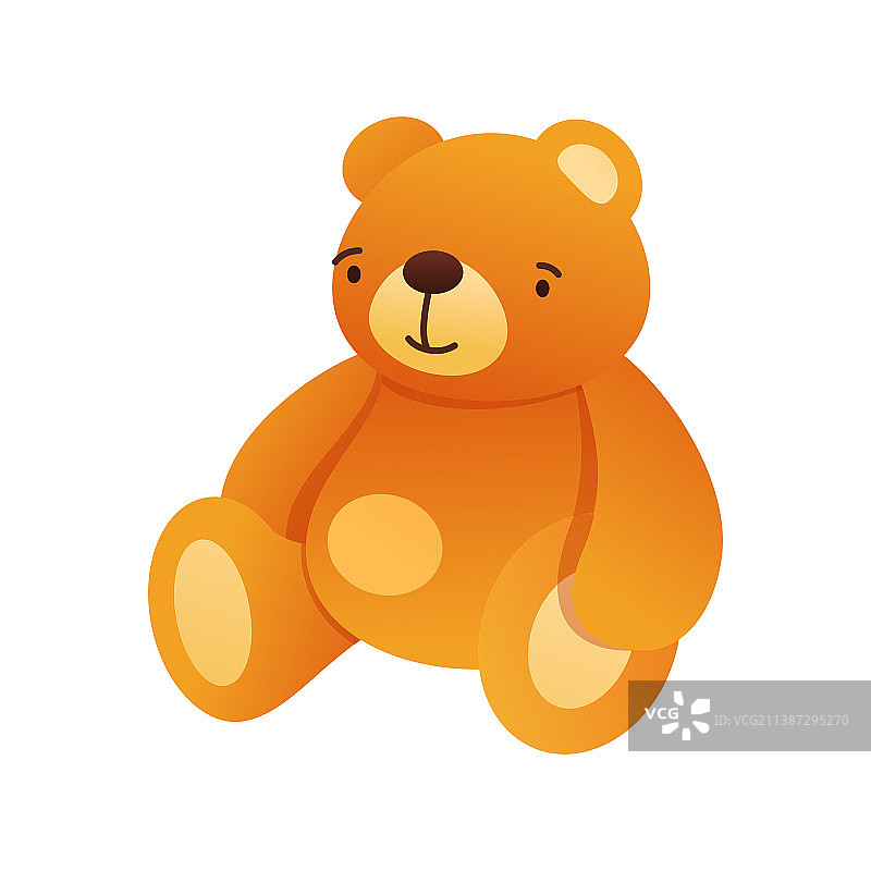 泰迪熊玩偶——现代扁平风格图片素材