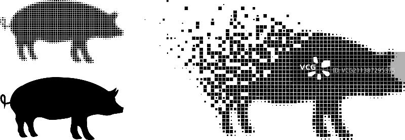 带半色调版本的移动点小猪图标图片素材