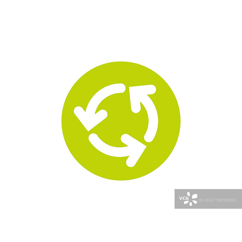 刷新或重新加载图标，三个绿色旋转箭头图片素材