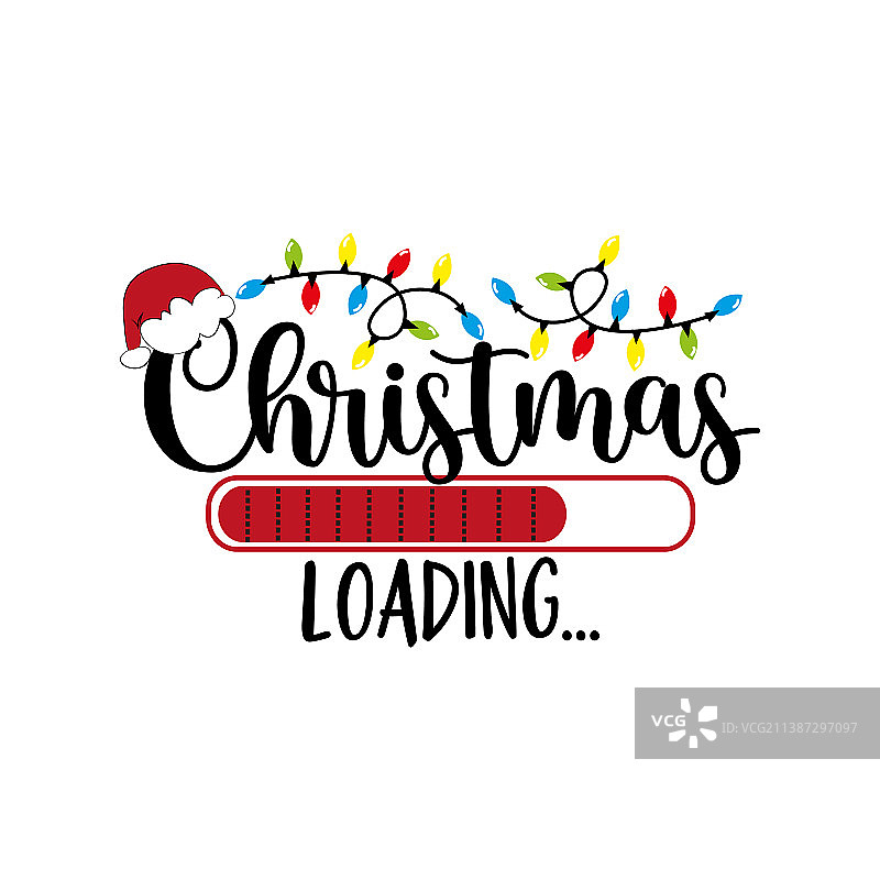 圣诞节加载-带有铭文的进度条图片素材