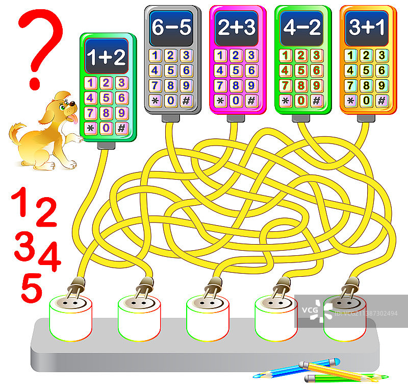 儿童教育练习题页面图片素材