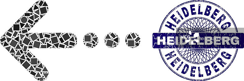纹理化海德堡印章和几何图形左向发送图片素材