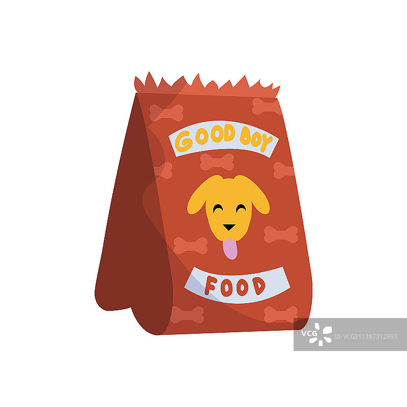 带有狗粮的卡通包裹图片素材