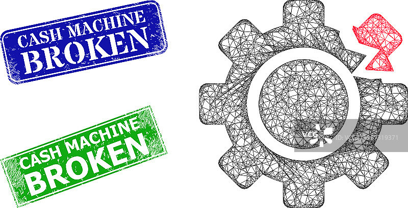 破损的橡胶取款机印章图片素材