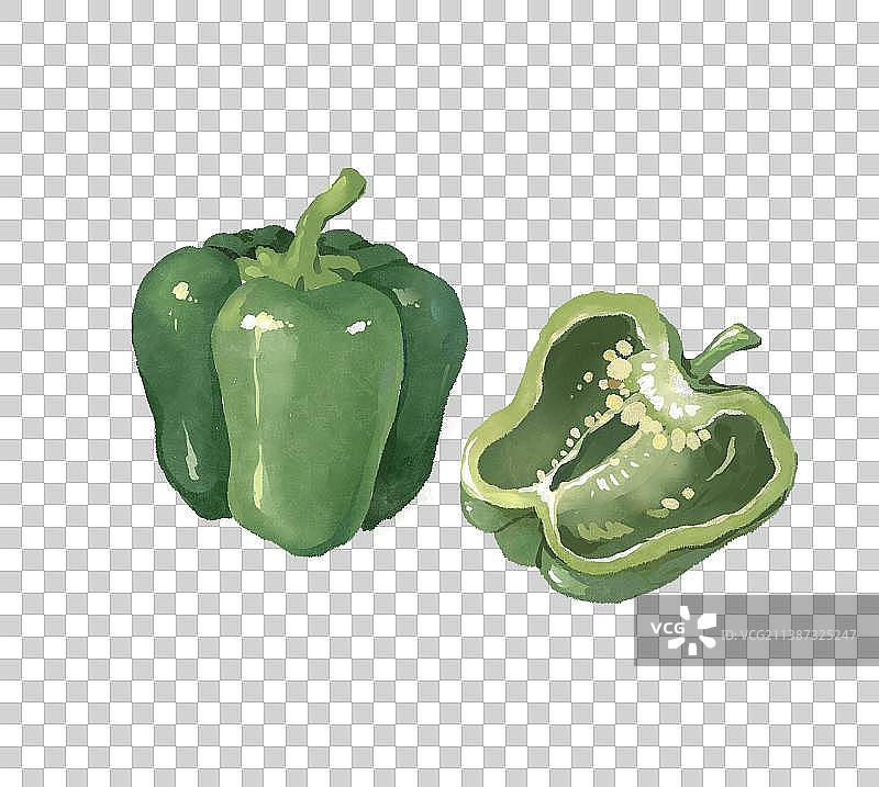 蔬菜插画元素青椒图片素材