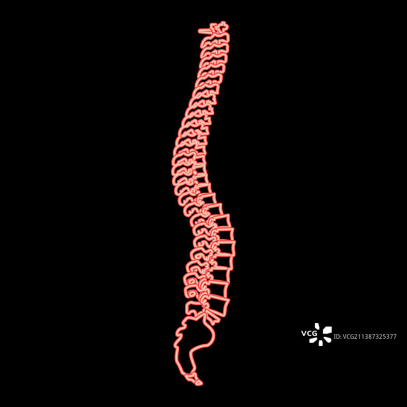 霓虹灯脊柱红色扁平风格图像图片素材