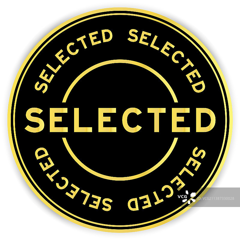 黑色和金色圆形标签贴纸图片素材