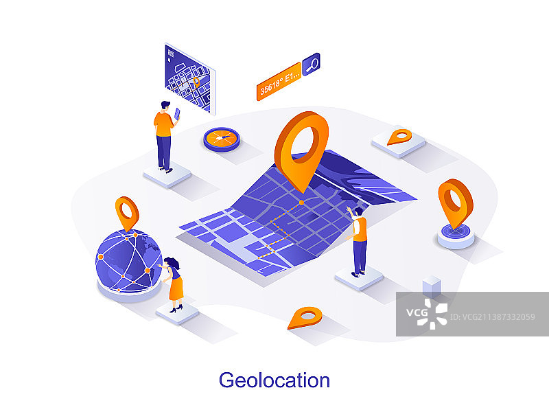 2.5D地理位置网页概念图片素材