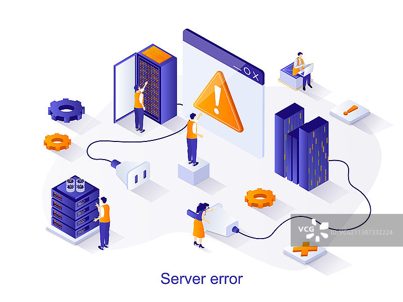 服务器错误等距网络概念图片素材