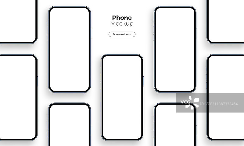 带空白屏幕的智能手机模型图片素材