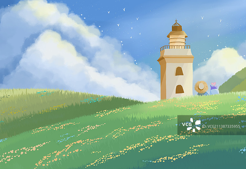 治愈插画-陪伴图片素材