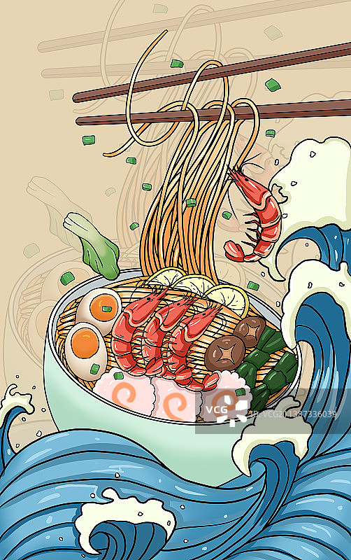 国潮食物插画包装图片素材