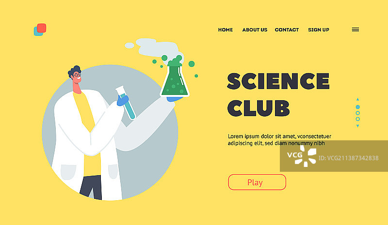 科学俱乐部着陆页模版实验图片素材