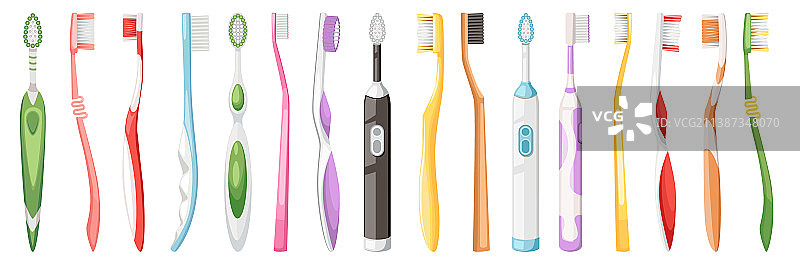 电动牙刷和普通牙刷图片素材