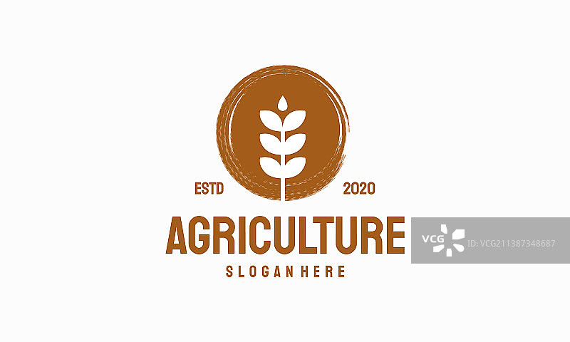金色麦穗Logo设计农业概念图片素材