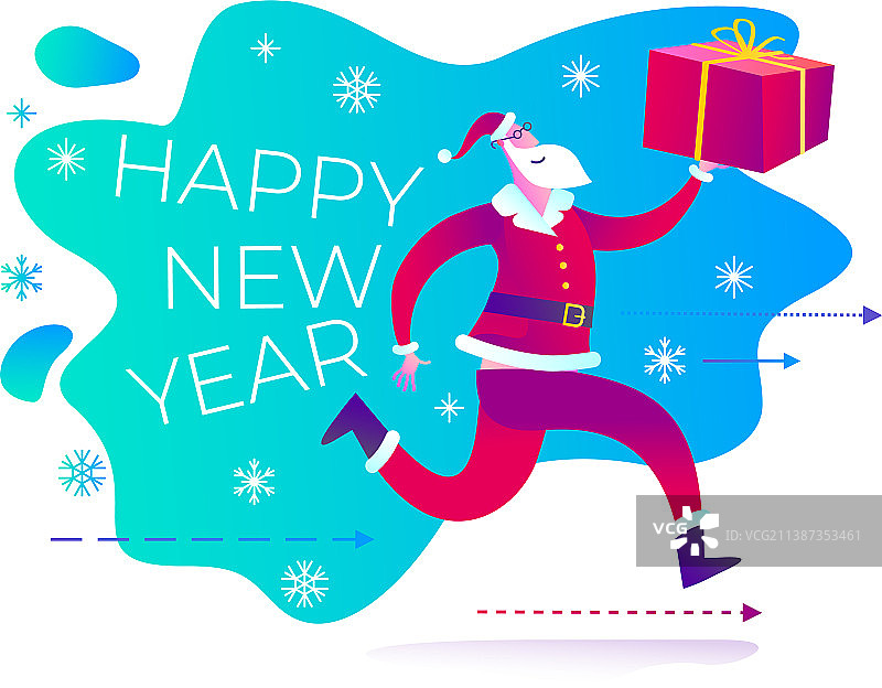 奔跑的圣诞老人图片素材