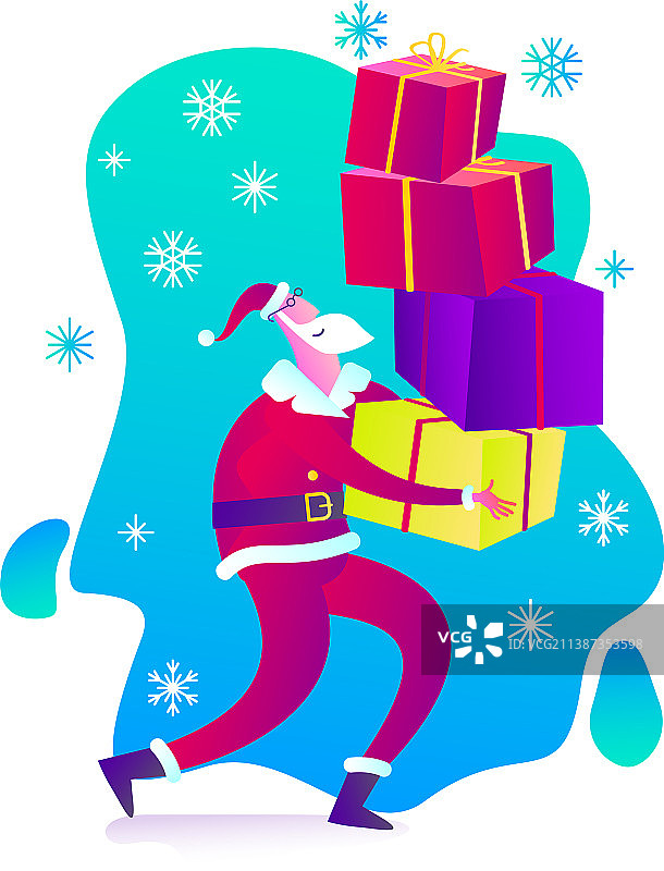 圣诞老人74号包裹特快专递图片素材