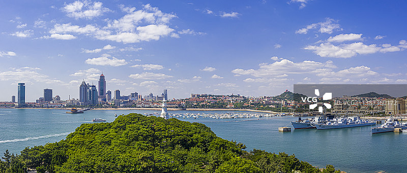 青岛栈桥、小青岛风光图片素材