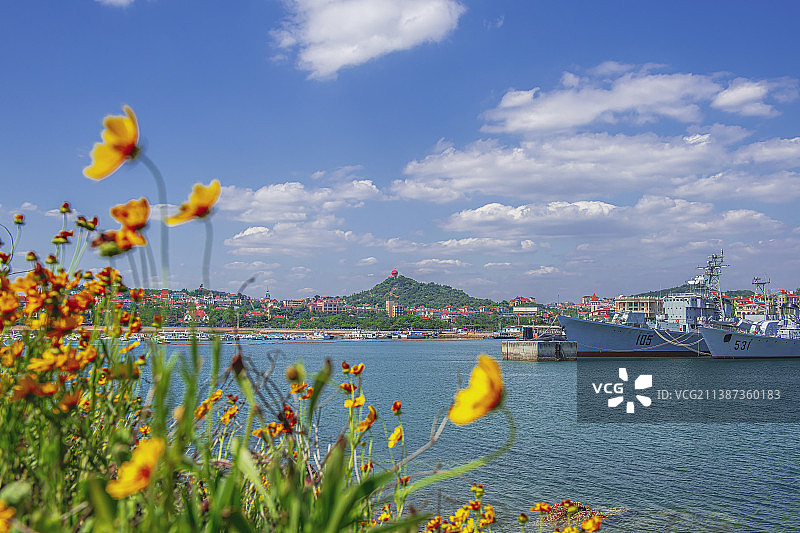 青岛栈桥、小青岛风光图片素材