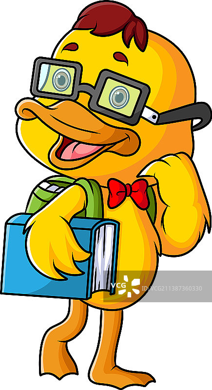 好鸭子上学读书图片素材