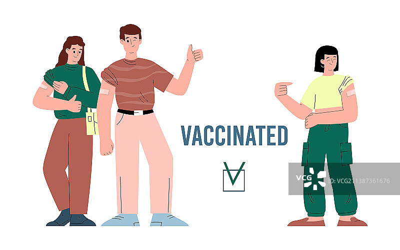 人们接种新冠或流感疫苗图片素材