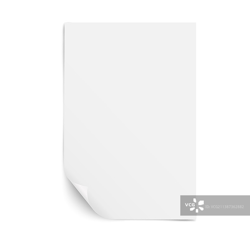 左下角弯曲的白纸图片素材