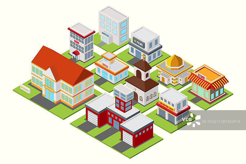 现代2.5D建筑合集图片素材