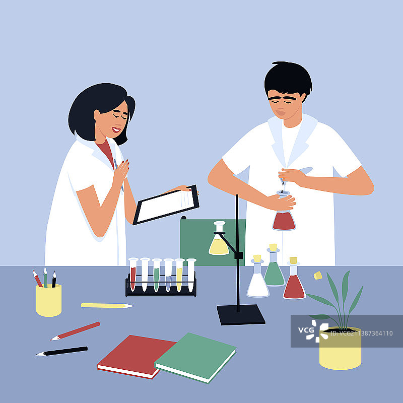 学生们在做化学作业图片素材