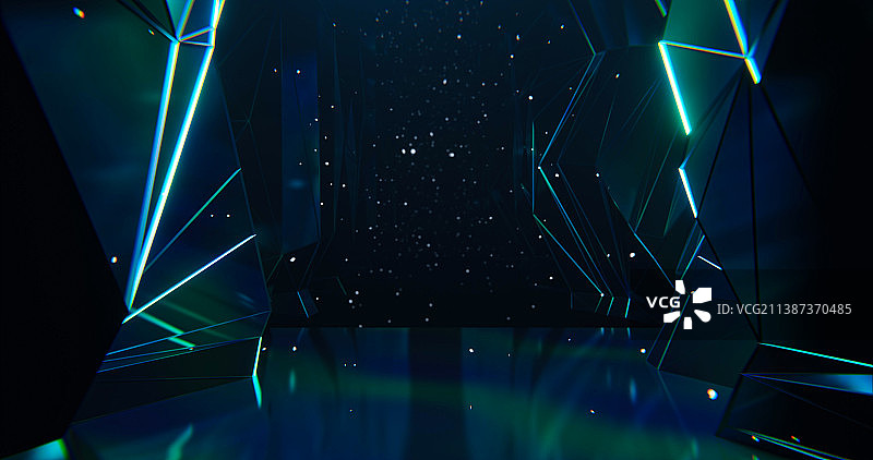 3D赛博朋克风格发光舞台效果背景图片素材