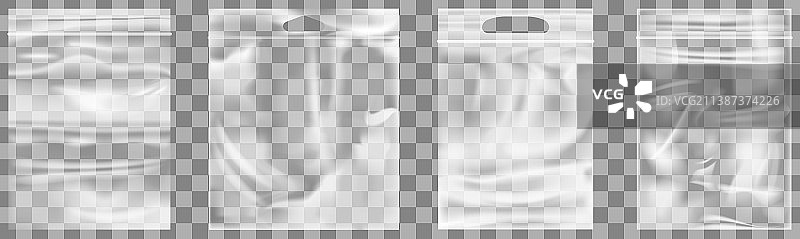 带把手聚乙烯透明塑料袋图片素材