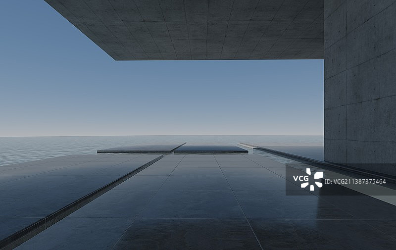 海边三维建筑图片素材