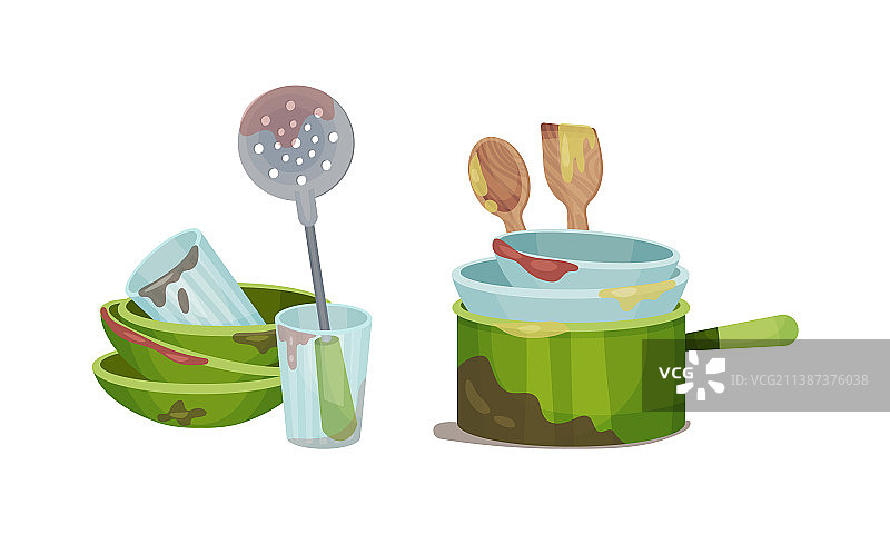 餐厅或家庭用脏餐具图片素材