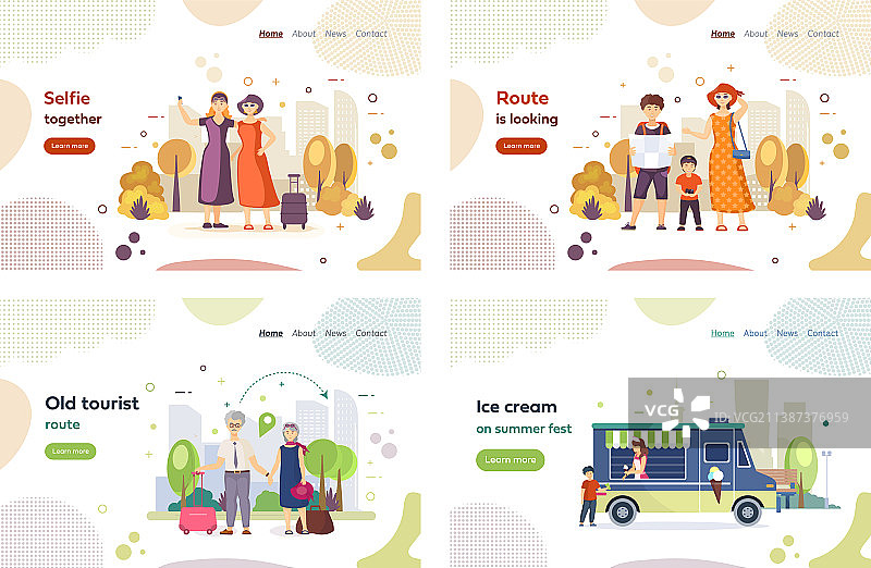 人们旅行度假服务着陆页图片素材